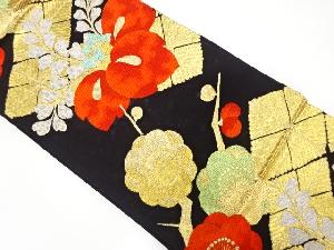 アンティーク　枝梅に桐模様織り出し袋帯（材料）